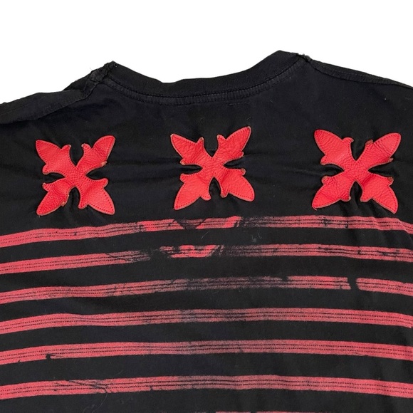 The Saints Sinphony Men’s Shirt Crosses Stars Stripes Studded Graphic Large - Picture 9 of 14